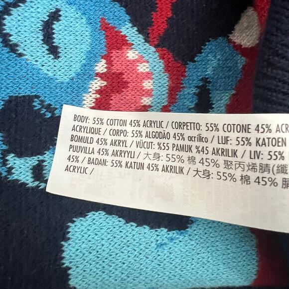 Disney Stitch Snowflake Winter Christmas Sweater Navy Blue - Picture 6 of 6